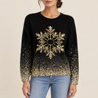 Sophie – Weihnachtspullover Damen mit Glitzer-Schneeflocke – Bellemina Zürich