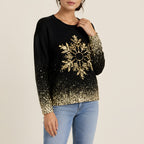 Sophie – Weihnachtspullover Damen mit Glitzer-Schneeflocke (2) – Bellemina Zürich