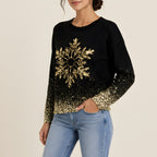 Sophie – Weihnachtspullover Damen mit Glitzer-Schneeflocke (3) – Bellemina Zürich